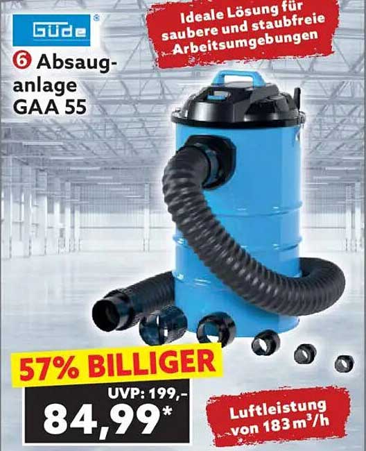 Güde Absauganlage GAA 55 - Ideale Lösung für saubere und staubfreie Arbeitsumgebungen