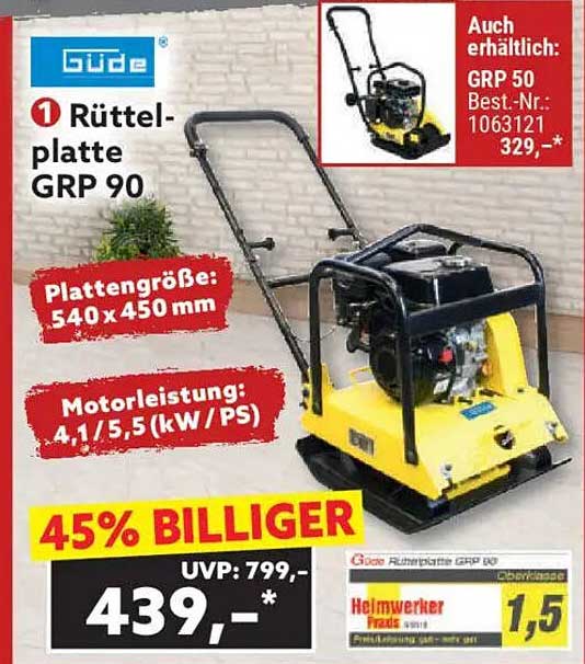 Güde Rüttelplatte GRP 90 - 45% Rabatt!
