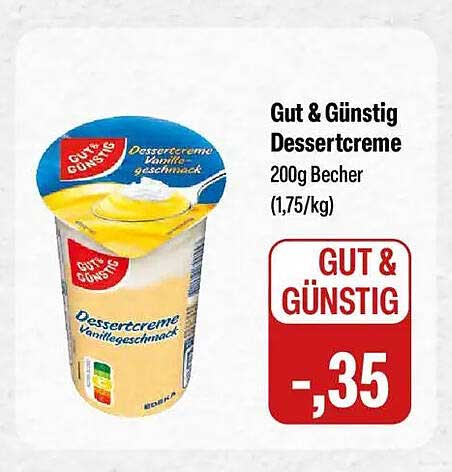Gut & Günstig Dessertcreme Vanillegeschmack 200g Becher