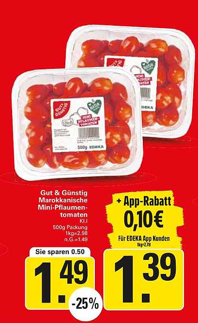 Gut & Günstig Marokkanische Mini-Pflaumentomaten 500g