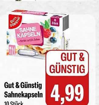 Gut & Günstig Sahnekapseln 10 Stück