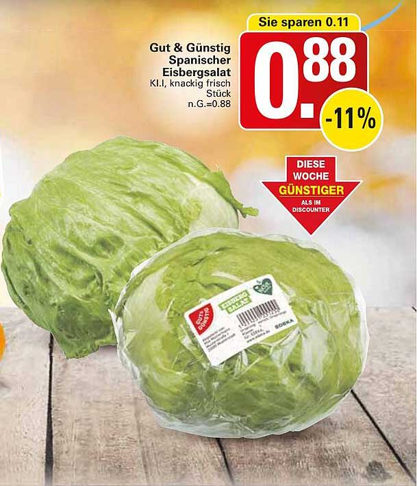Gut & Günstig Spanischer Eisbergsalat