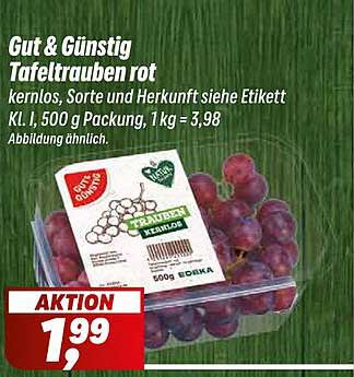 Gut & Günstig Tafeltrauben rot 500 g