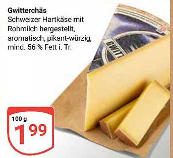Gwitterchäs - Schweizer Hartkäse mit Rohmilch