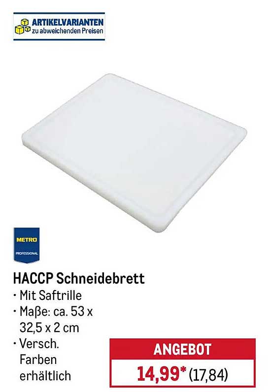 HACCP Schneidebrett mit Saftrille