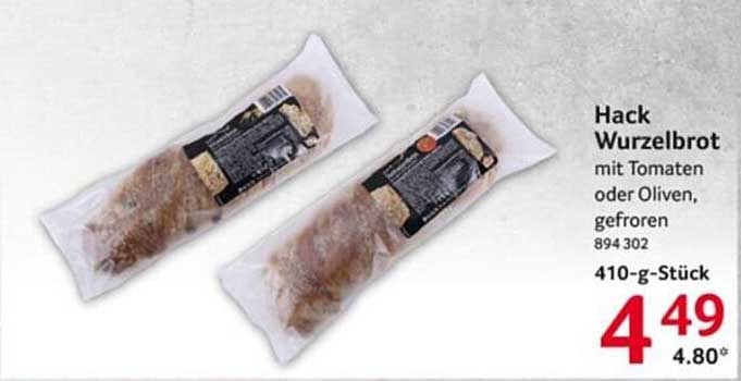 Hack Wurzelbrot mit Tomaten oder Oliven, gefroren