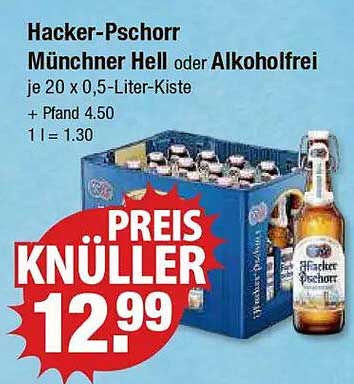 Hacker-Pschorr Münchner Hell oder Alkoholfrei je 20 x 0,5-Liter-Kiste