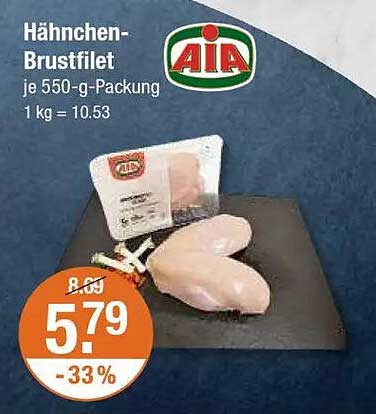 Hähnchen-Brustfilet AIA - 550 g-Packung