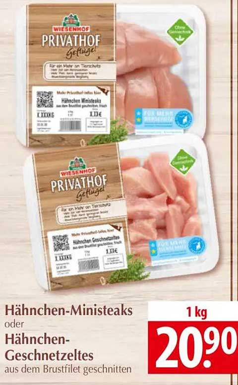 Hähnchen-Ministeaks oder Hähnchen-Geschnetzeltes aus dem Brustfilet geschnitten