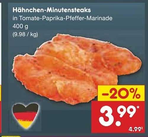 Hähnchen-Minutensteaks in Tomate-Paprika-Pfeffer-Marinade