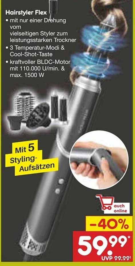 Hairstyler Flex – Vielseitiger Styler mit 5 Aufsätzen