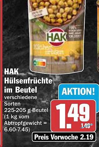 HAK Hülsenfrüchte im Beutel - verschiedene Sorten