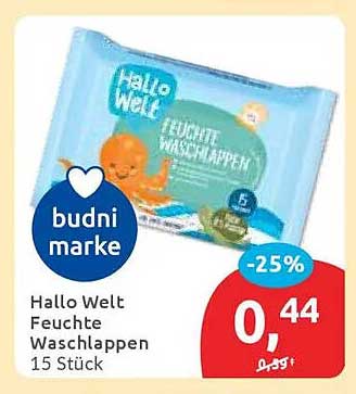 Hallo Welt Feuchte Waschlappen 15 Stück