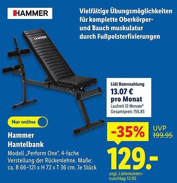 Hammer Hantelbank "Perform One"