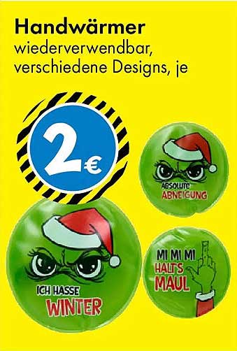 Handwärmer wiederverwendbar, verschiedene Designs, je
