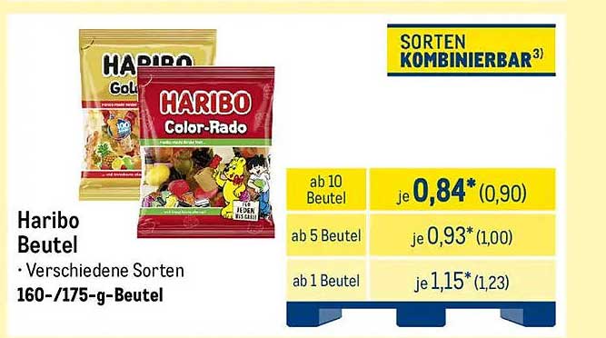 Haribo Beutel - Verschiedene Sorten 160-/175-g-Beutel