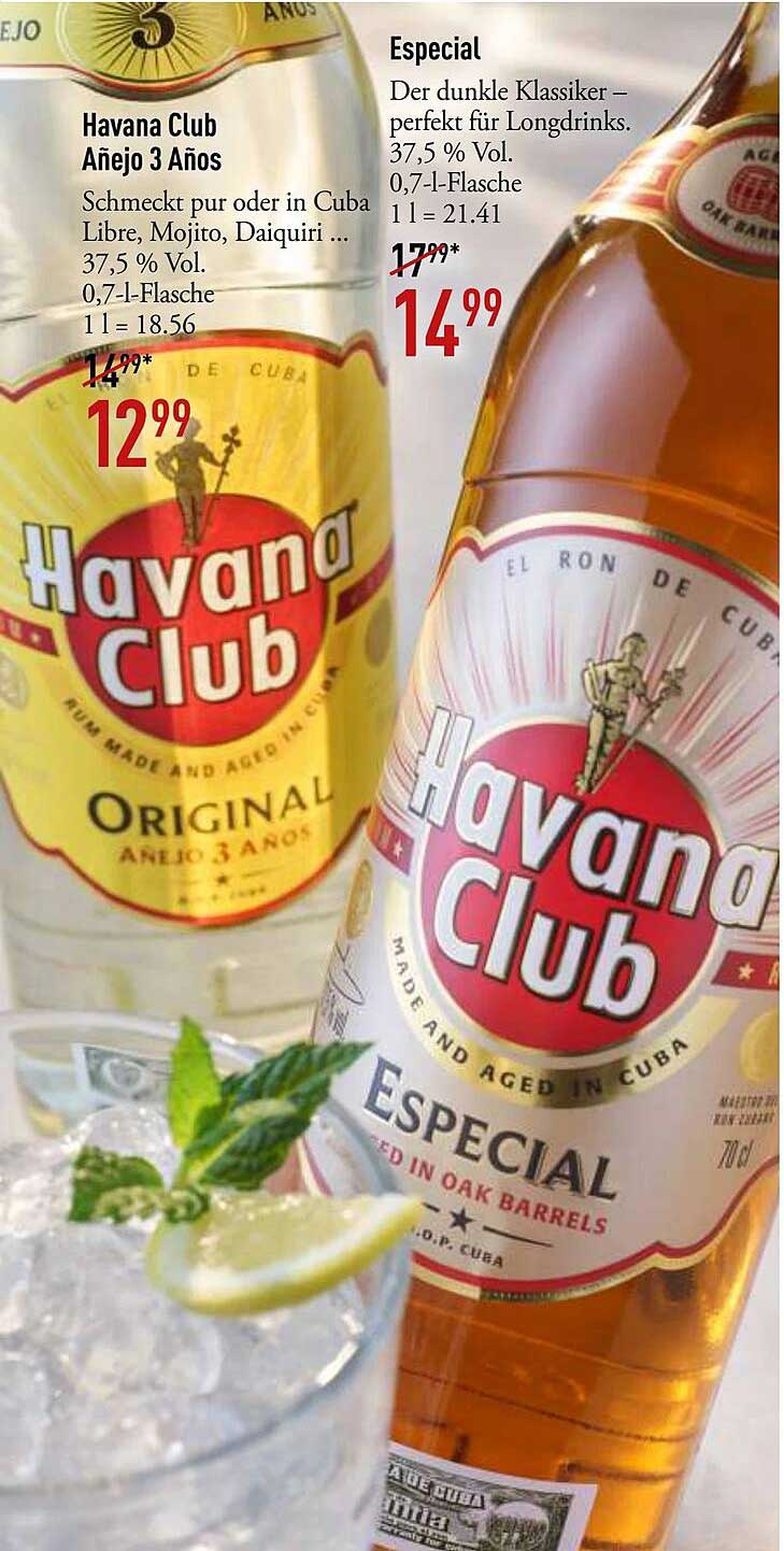 Havana Club Añejo 3 Años – 0,7 l Flasche für nur 12,99 €