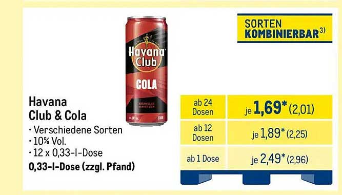 Havana Club & Cola - Erfrischender Genuss in Dosen