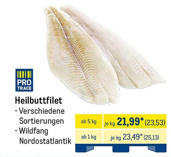 Heilbuttfilet - verschiedene Sortierungen, Wildfang Nordostatlantik