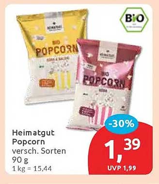 Heimatgut Popcorn - verschiedene Sorten 90 g