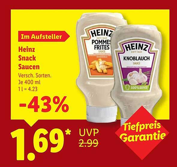 Heinz Snack Saucen Versch. Sorten 400 ml