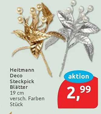 Heitmann Deco Steckpick Blätter 19 cm, verschiedene Farben