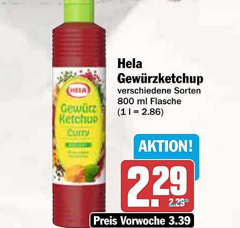 Hela Gewürzketchup verschiedene Sorten 800 ml Flasche