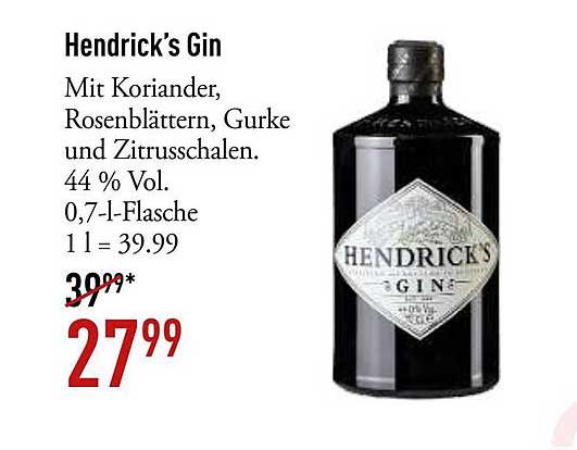 Hendrick's Gin 0,7 l Flasche