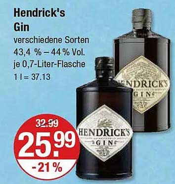 Hendrick's Gin 0,7 Liter – verschiedene Sorten