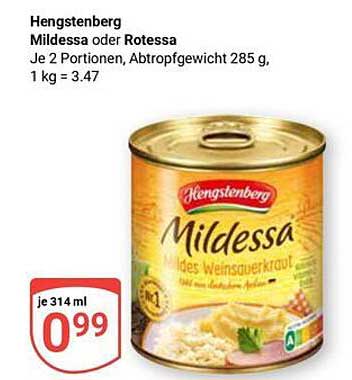 Hengstenberg Mildessa oder Rotessa – 314 ml