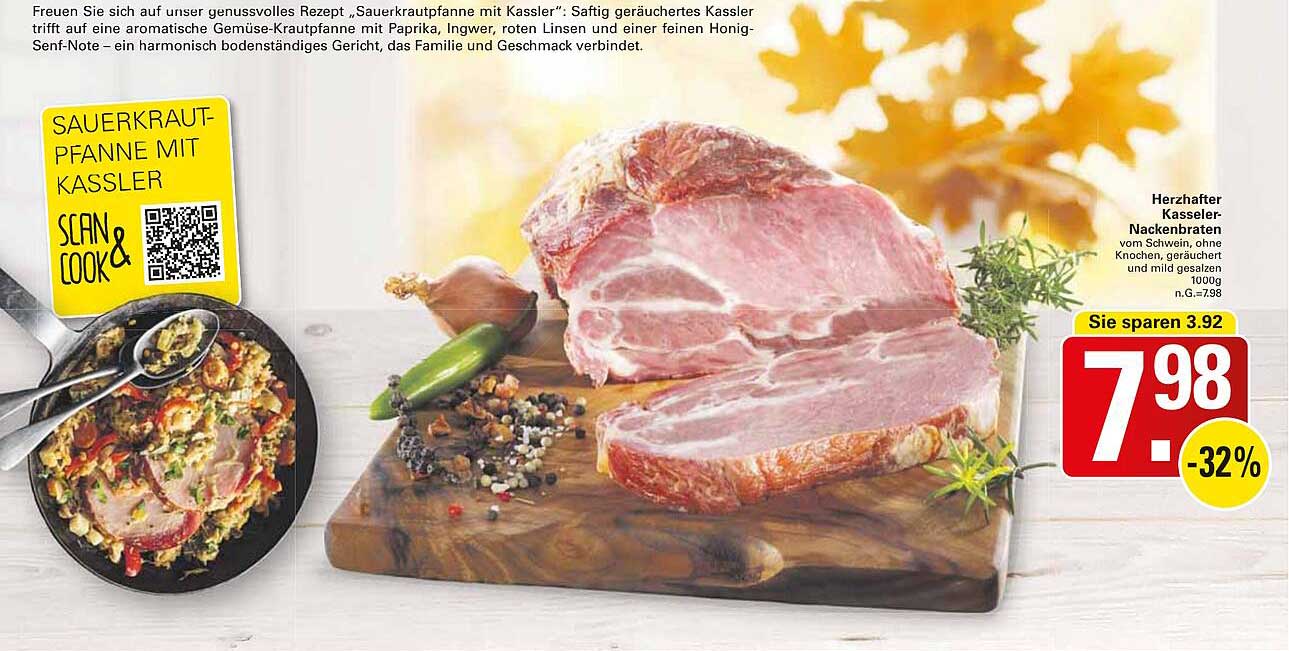 Herzhafter Kasseler-Nackenbraten 1000g