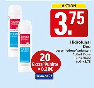 HidroFugal Deo verschiedene Varianten 150ml Dose
