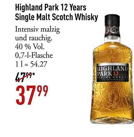 Highland Park 12 Years Single Malt Scotch Whisky