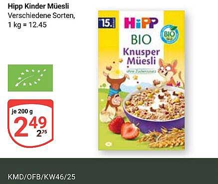 Hipp Kinder Müesli - BIO Knusper Müesli für die Kleinen