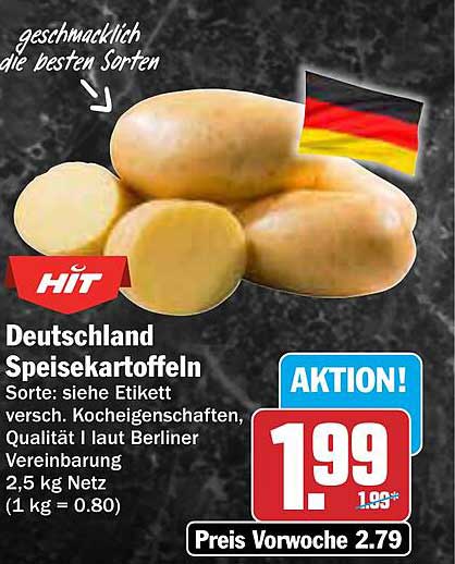 HIT Deutschland Speisekartoffeln - 2,5 kg