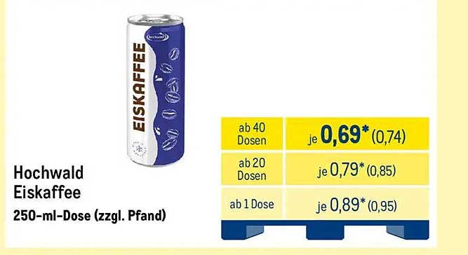 Hochwald Eiskaffee 250-ml-Dose (zzgl. Pfand)