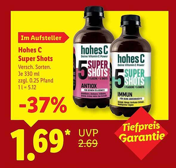 Hohes C Super Shots - Verschiedene Sorten, 330 ml
