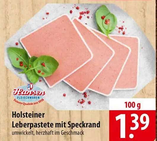 Holsteiner Leberpastete mit Speckrand 100 g