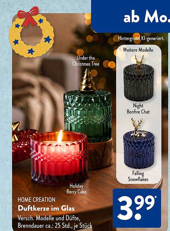 HOME CREATION Duftkerze im Glas