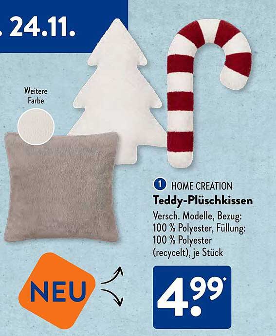 HOME CREATION Teddy-Plüschkissen