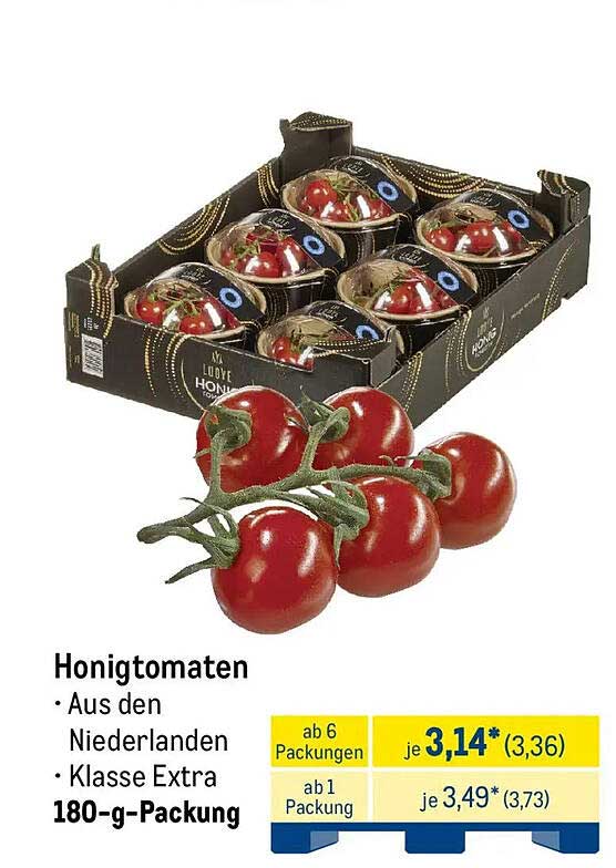 Honigtomaten 180-g-Packung – Klasse Extra aus den Niederlanden