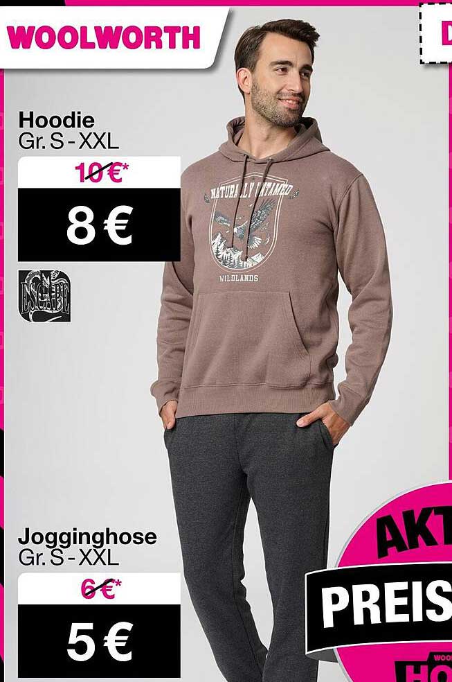 Hoodie und Jogginghose Angebot bei Woolworth