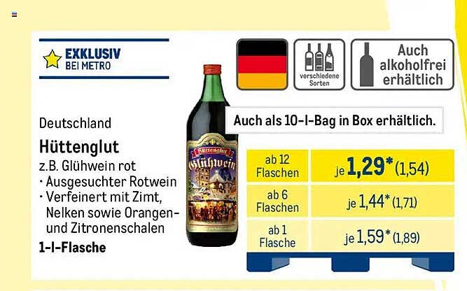 Hüttenglut Glühwein rot - Exklusiv bei METRO