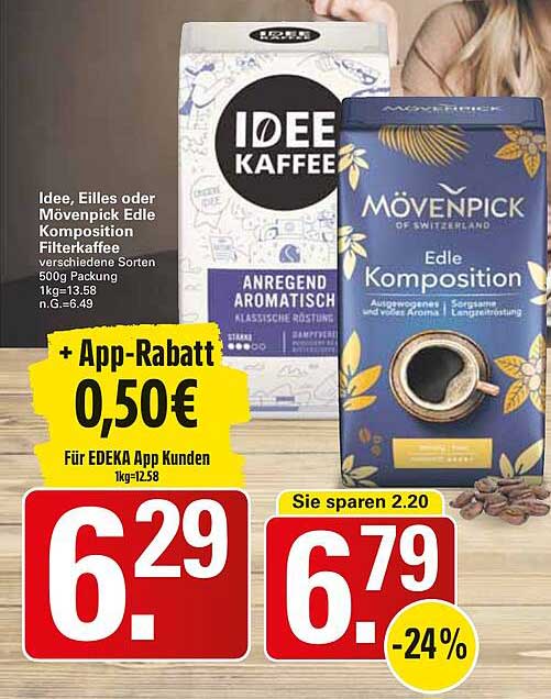 Idee, Eilles oder Mövenpick Edle Komposition Filterkaffee - 500g