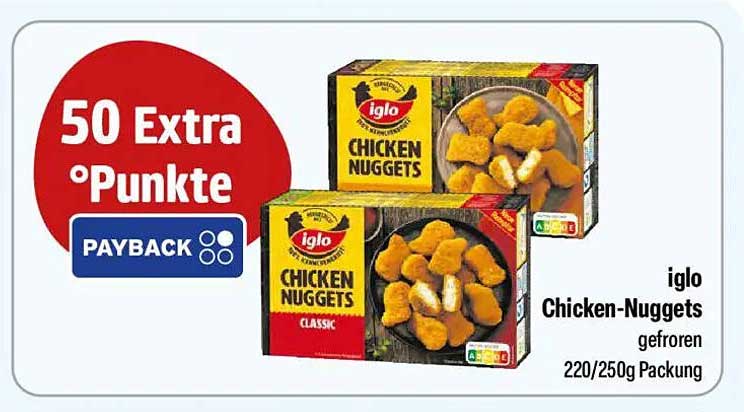 iglo Chicken-Nuggets gefroren 220/250g Packung