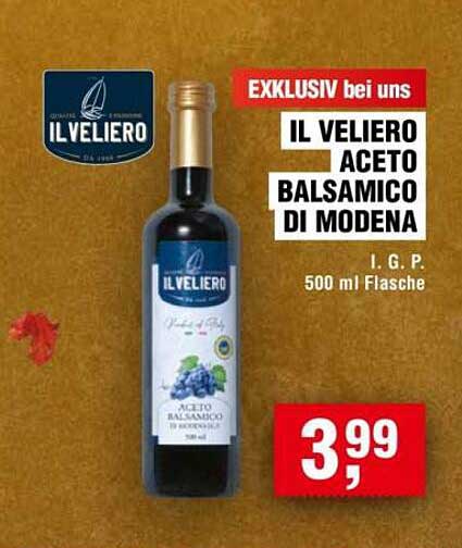 IL VELIERO ACETO BALSAMICO DI MODENA I.G.P. 500 ml Flasche
