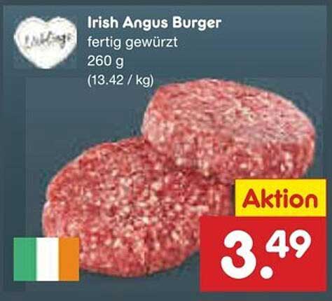 Irish Angus Burger - bereit zum Grillen