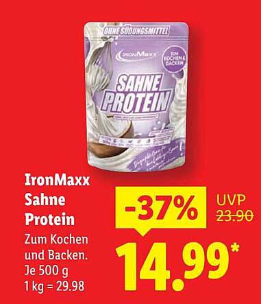 IronMaxx Sahne Protein 500g - Zum Kochen und Backen