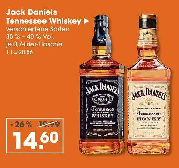 Jack Daniels Tennessee Whiskey - verschiedene Sorten