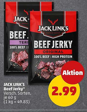 JACK LINK'S Beef Jerky - Verschiedene Sorten, je 60 g